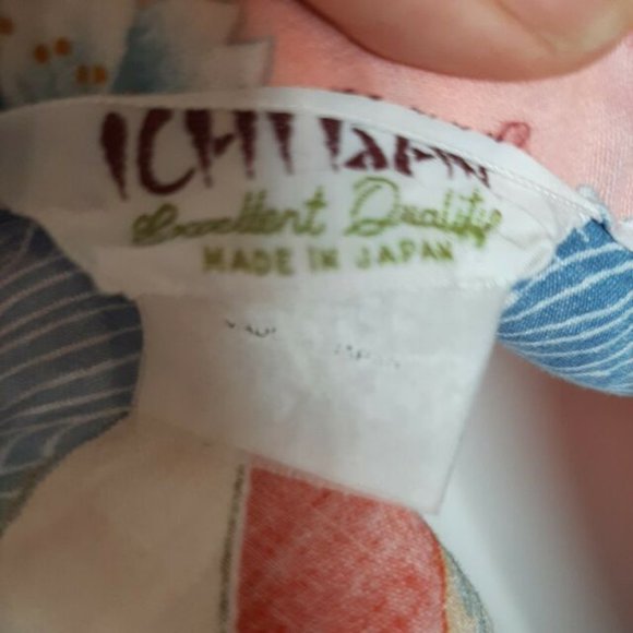 ICHI BAN Oriental 100% Cotton Floral Kimono Robe Made in Japan Vtg - Picture 6 of 8